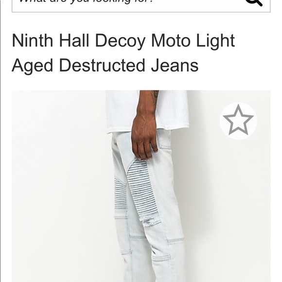 NINTH HALL Decoy Moto Light Aged Destructed JeansN - Picture 2 of 16